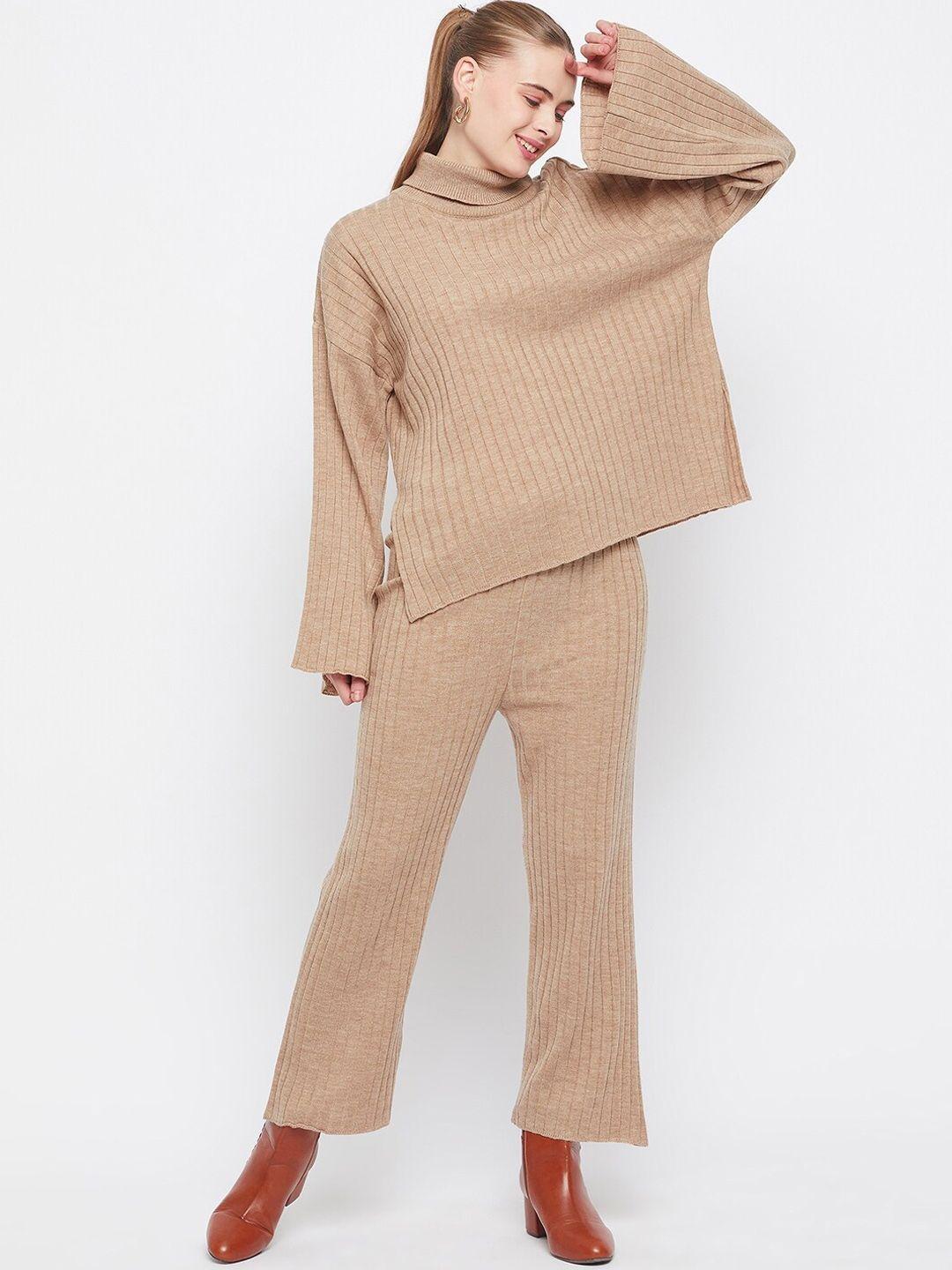 club york striped high neck sweater with trousers co-ords