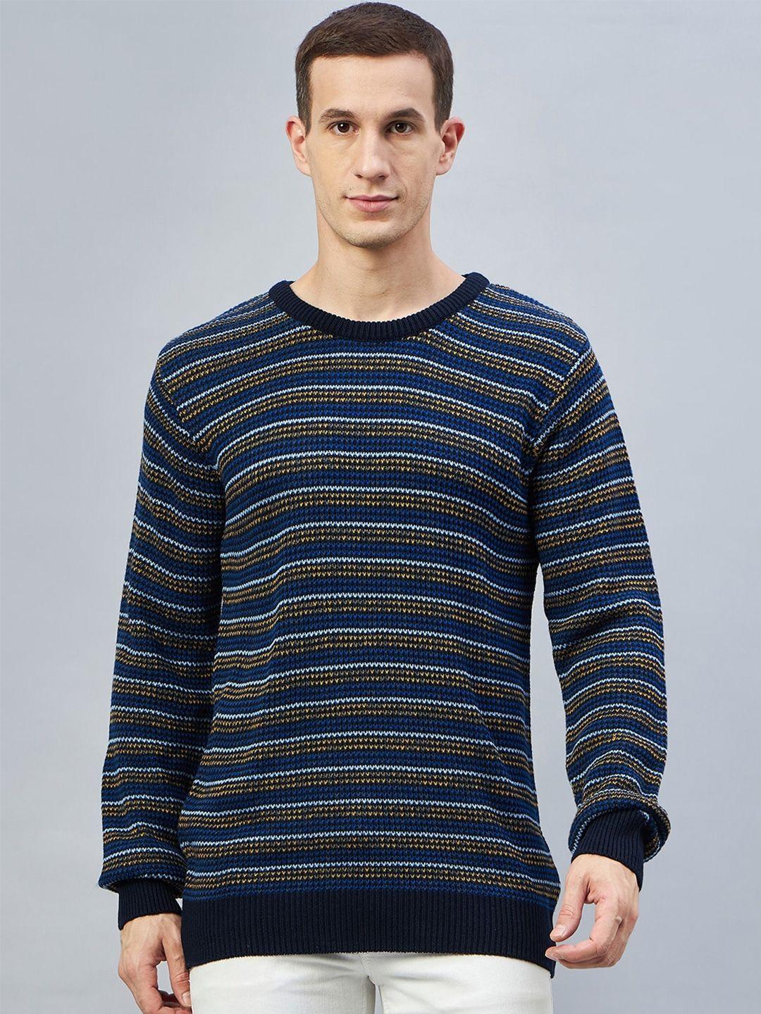 club york striped round neck acrylic pullover