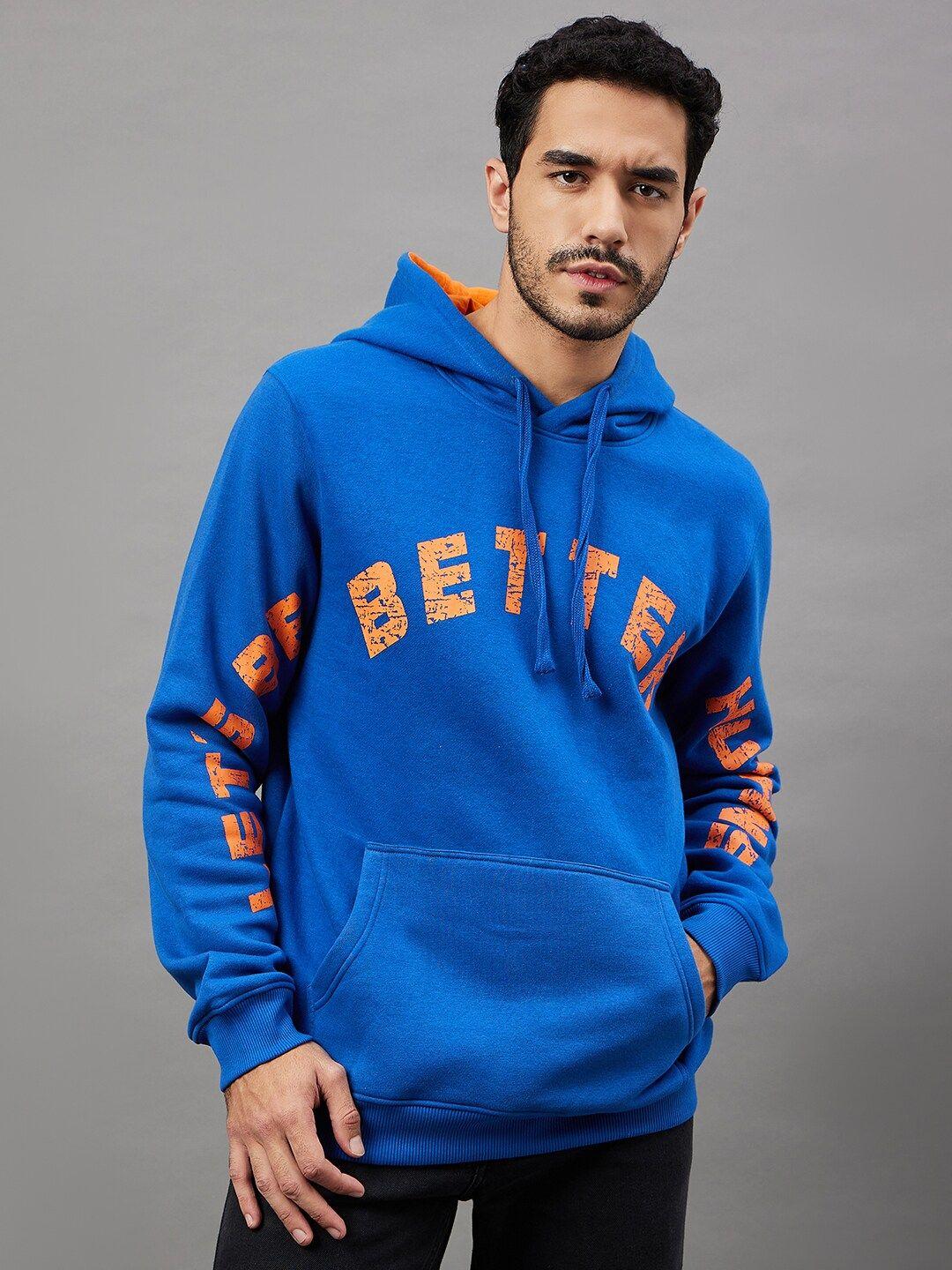 club york typography printed hooded fleece sweatshirt