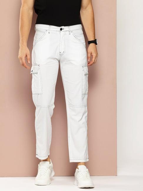 club york white regular fit cargos