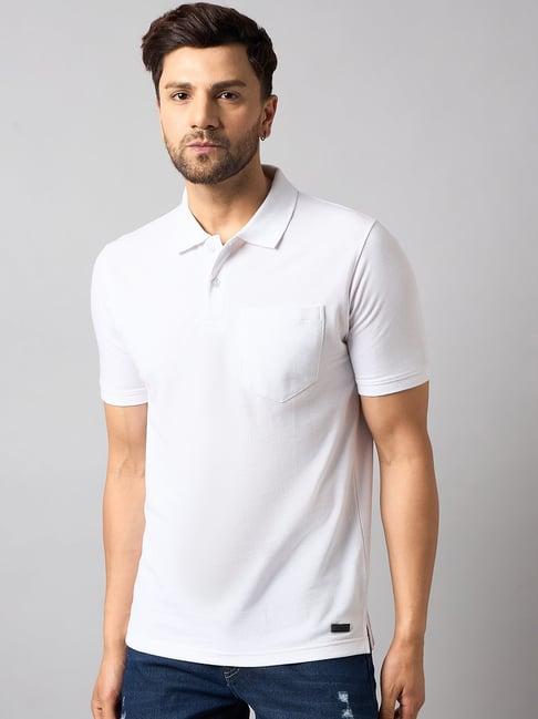 club york white regular fit polo t-shirt