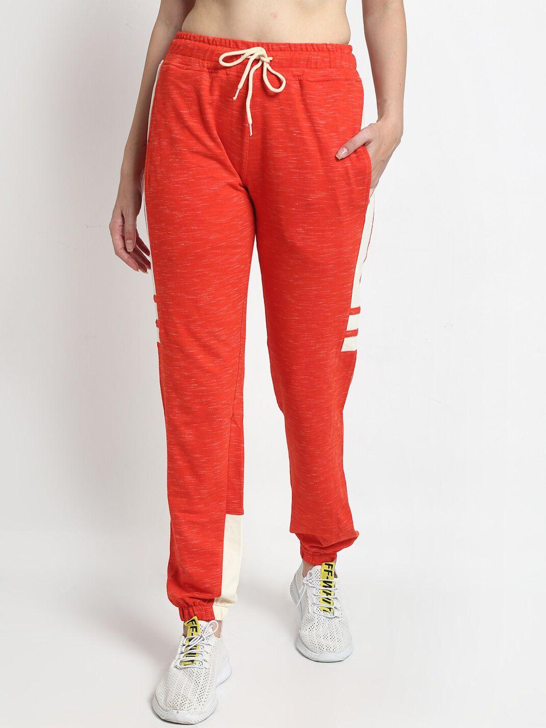 club york women colourblocked straight-fit joggers