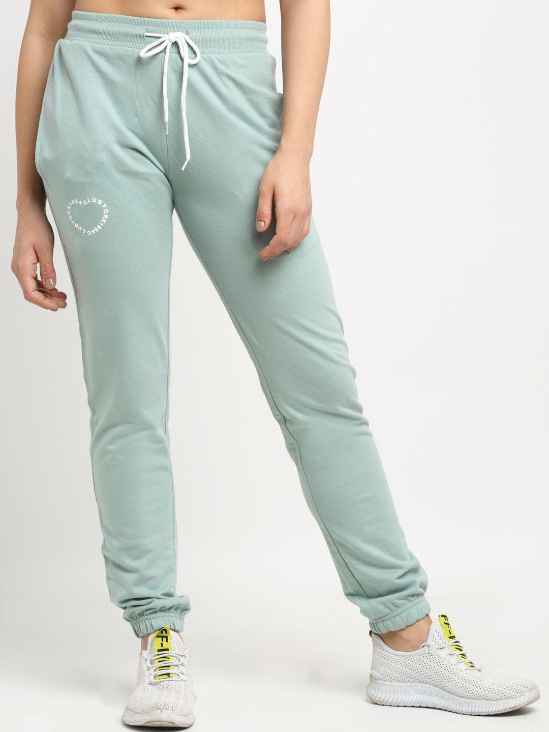 club york women green solid straight-fit joggers