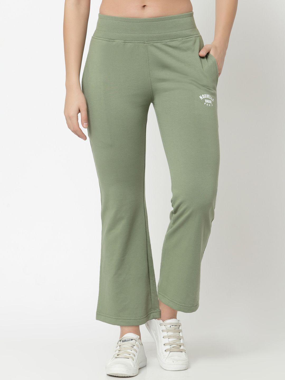 club york women green solid track pants