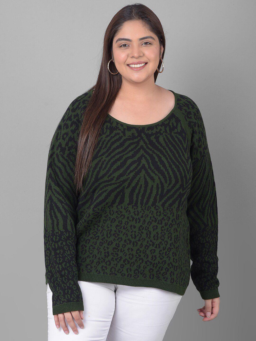 club york women olive green printed pullover
