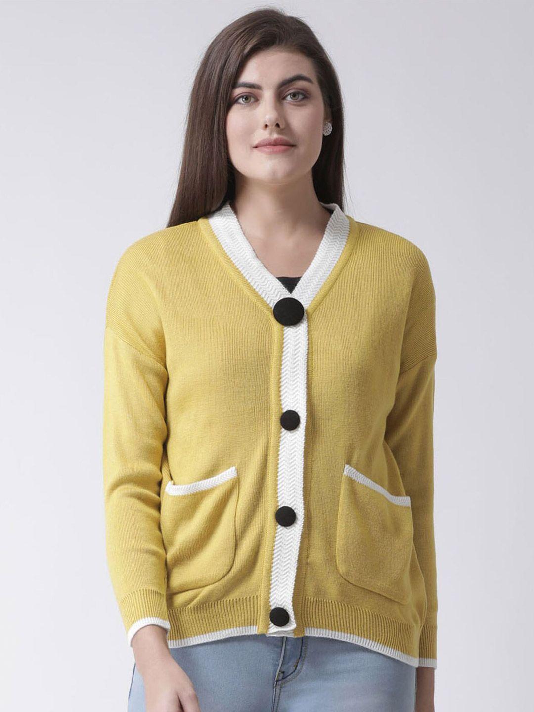 club york women yellow cardigan sweater