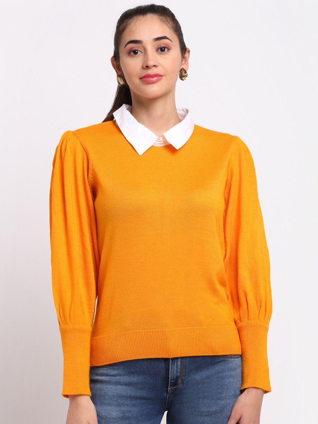 club york women yellow solid pullover