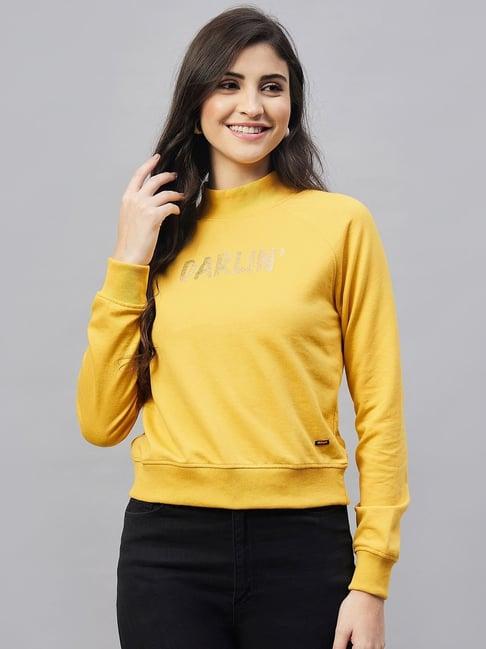 club york yellow printed sweatshirt