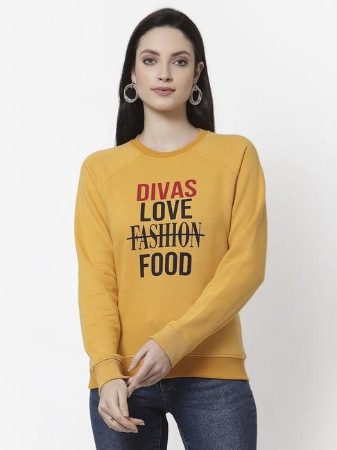 club york yellow printed sweatshirt