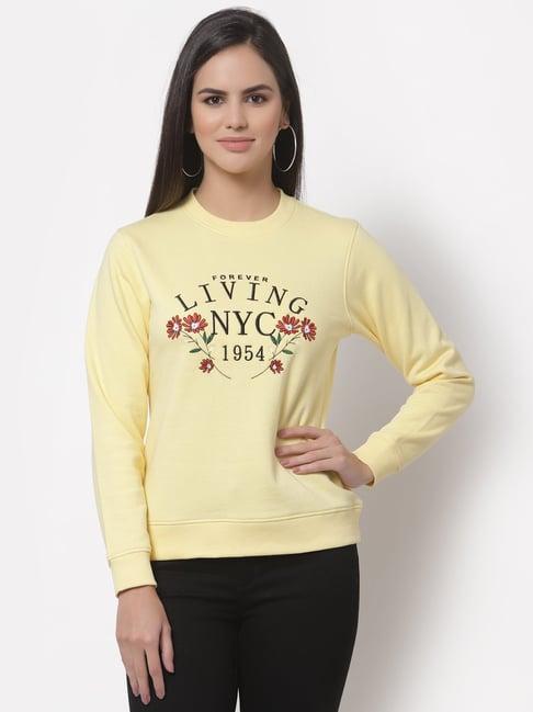 club york yellow printed sweatshirt