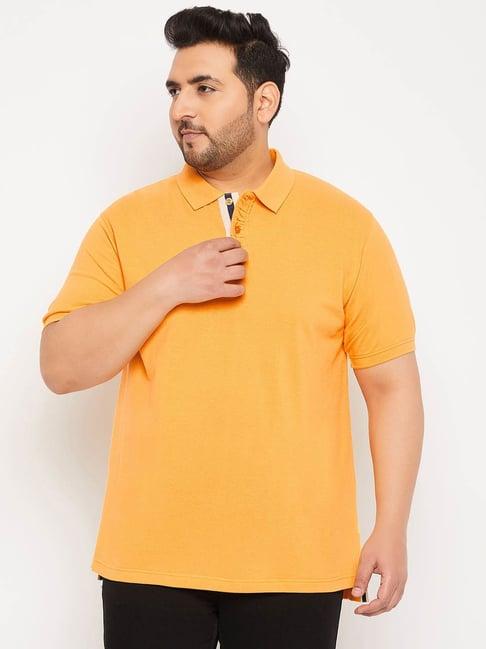 club york yellow regular fit plus size polo t-shirt