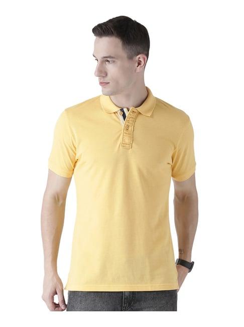 club york yellow regular fit polo t-shirt