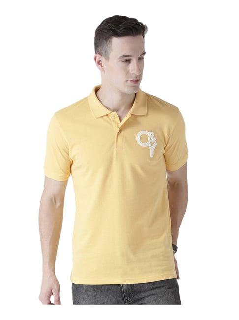 club york yellow regular fit polo t-shirt