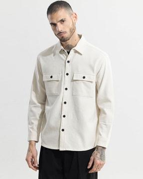 clyster relaxed fit overshirt with flap pockets