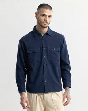 clyster relaxed fit overshirt with flap pockets