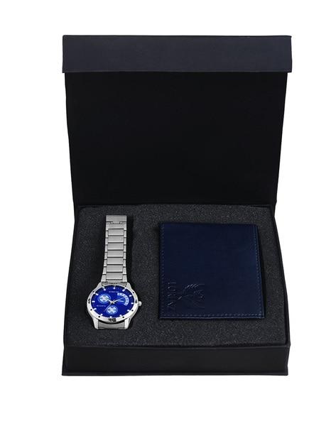 cm-1010wl-blu analogue watch with wallet