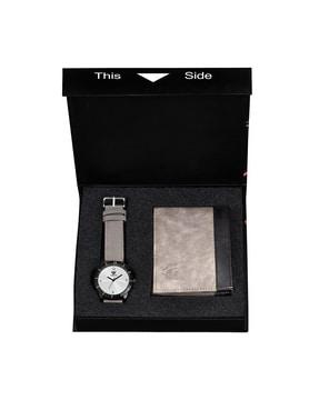 cm-3034wl-25 water-resistant analogue watch & wallet set