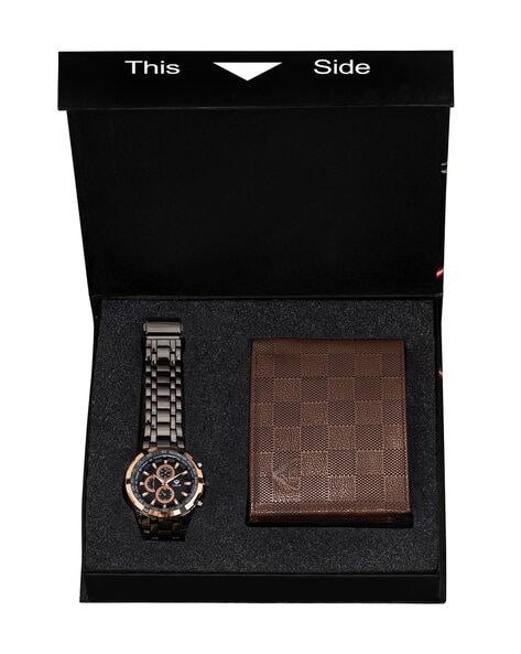 cm-3058wl-32 water-resistant analogue watch & wallet set