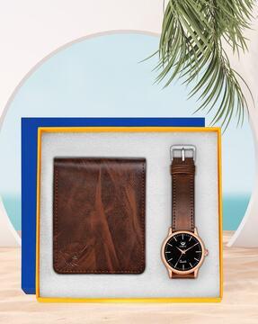 cm-4053wl-56 analogue wrist watch with wallet set