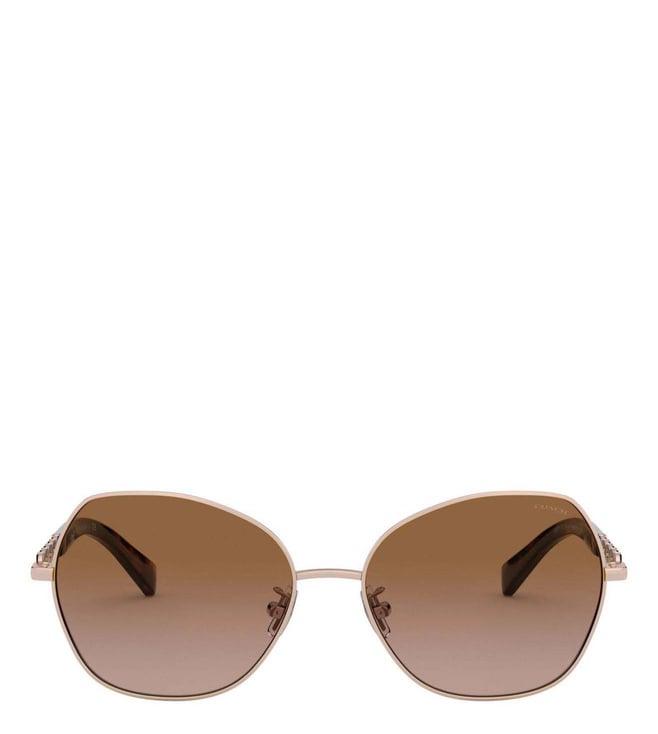 coach 0hc711293311356 brown gradient geometric sunglasses for women