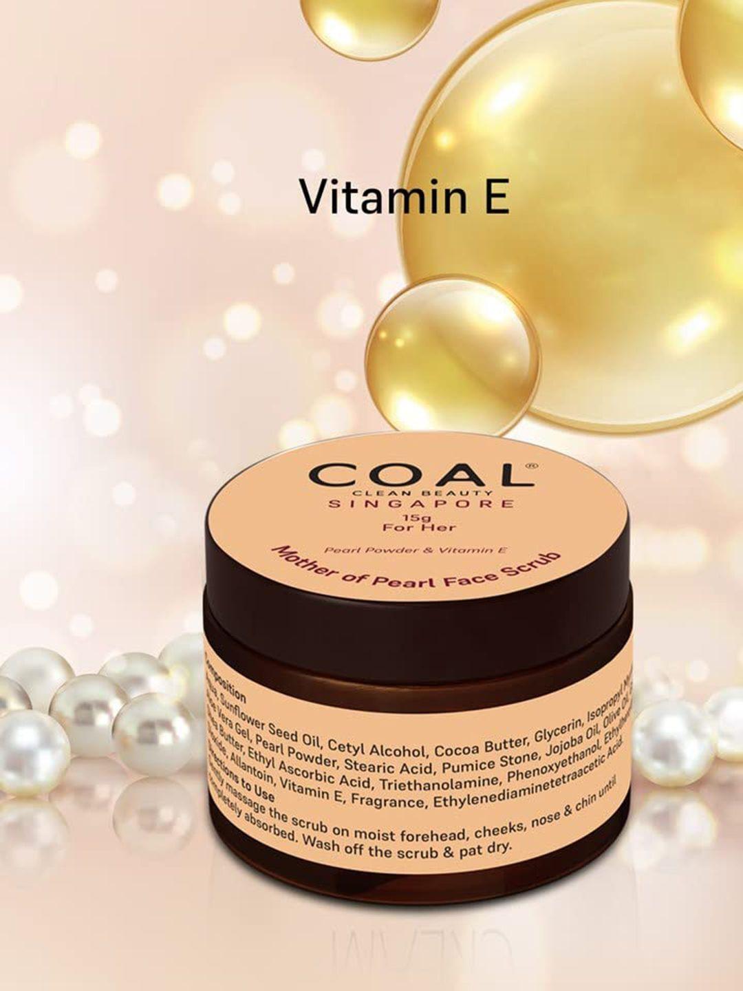 coal clean beauty women mother of pearl face scrub
