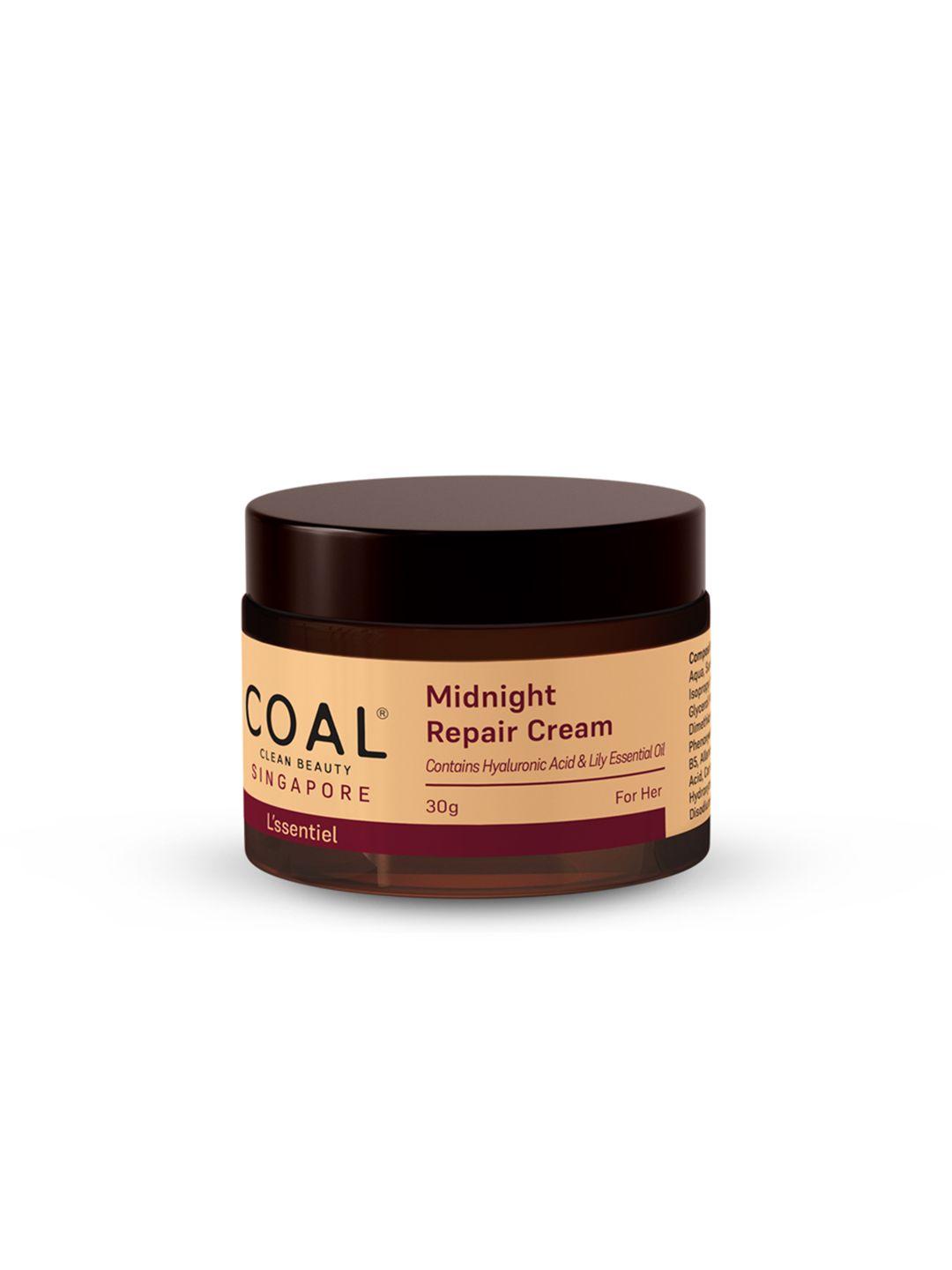coal clean beauty singapore midnight repair cream with hyaluronic acid - 30g