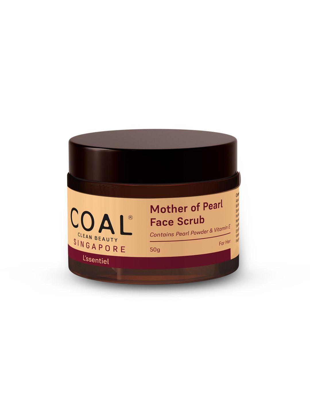 coal clean beauty women mother of pearl face scrub with pearl powder & vitamin e