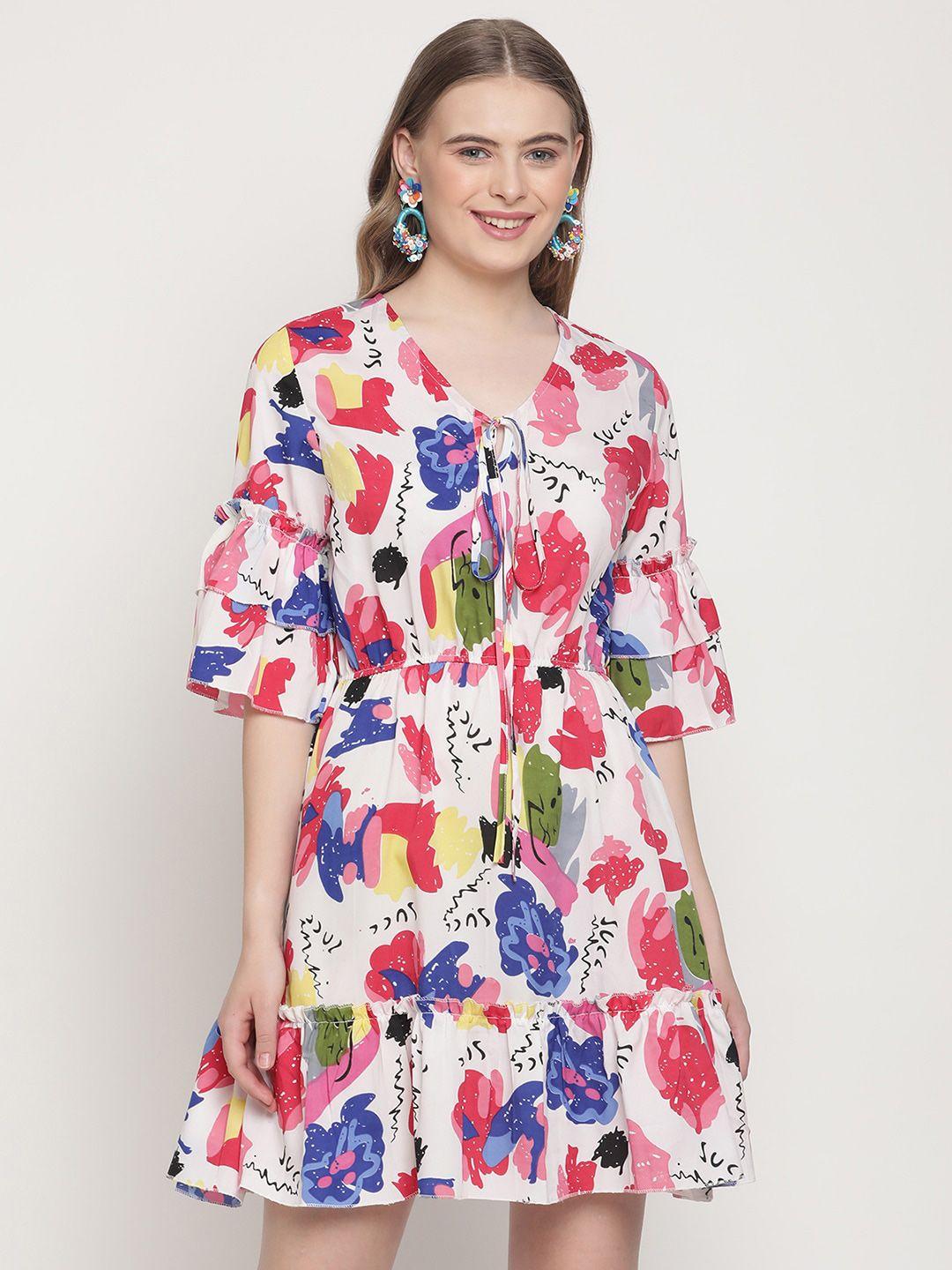 coastland tie-up neck crepe dress