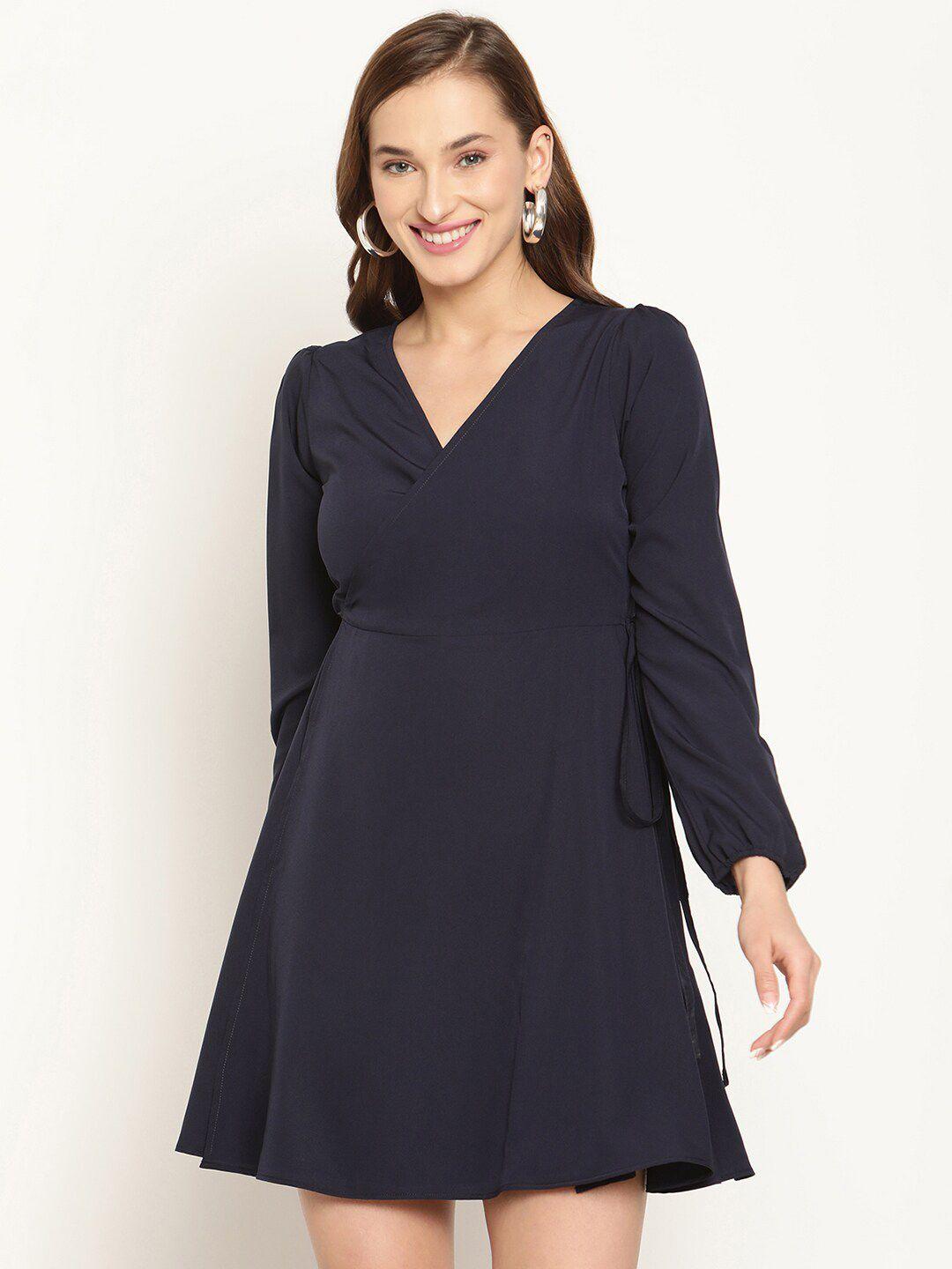 coastland women navy blue crepe dress