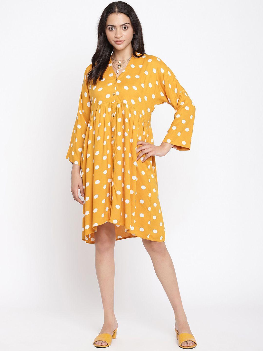 coastland yellow & white a-line dress