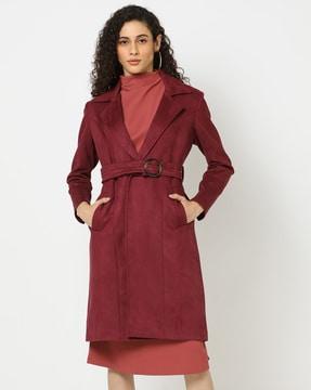 coat with notched lapel collar