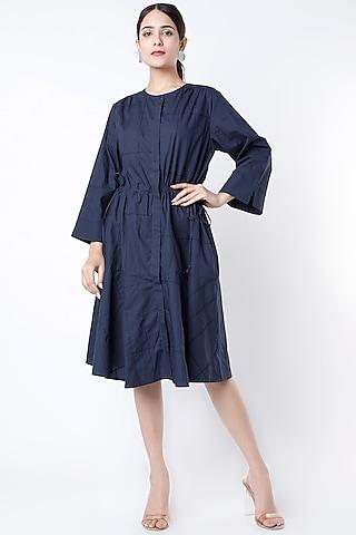 cobalt blue cotton poplin dress