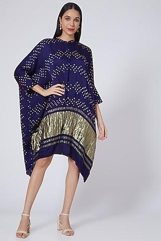 cobalt blue kaftan with print