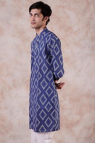 cobalt blue printed kurta