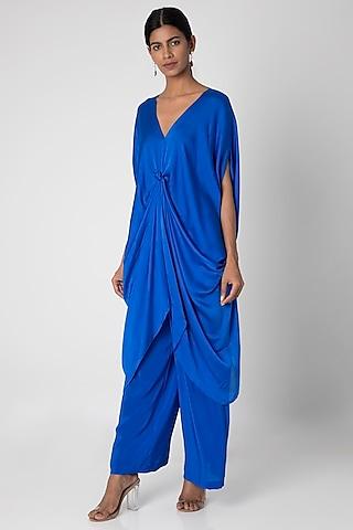cobalt blue tunic with trousers