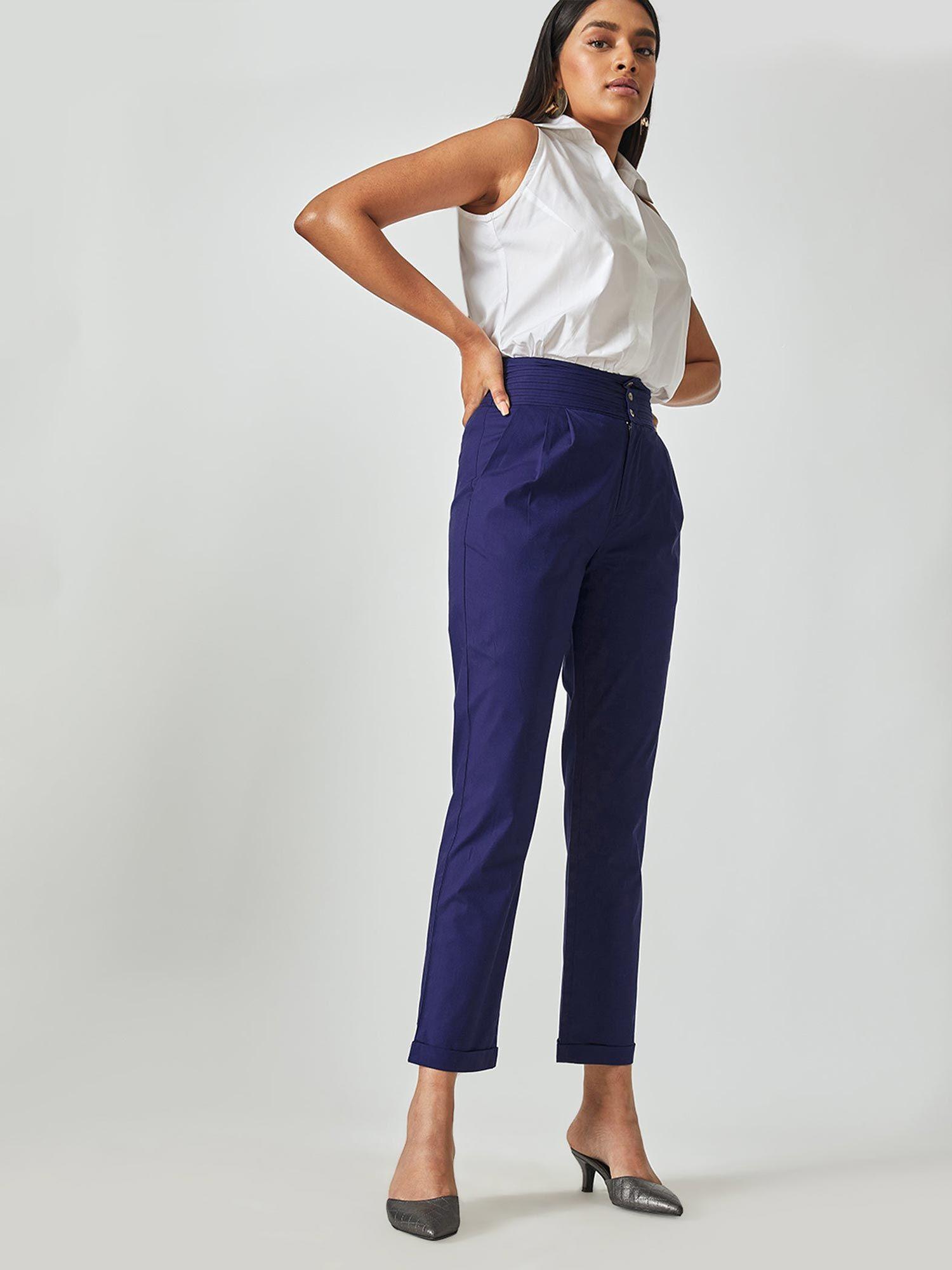 cobalt tapered pants