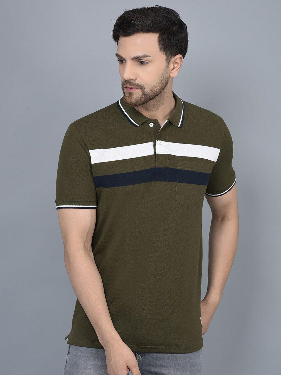 cobb colourblocked polo collar cotton t-shirt