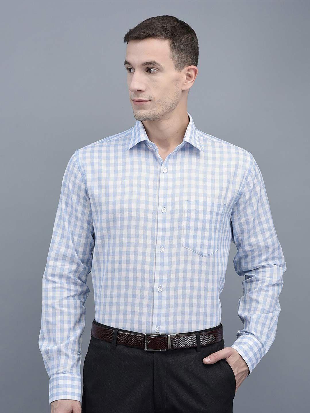 cobb gingham checked cotton formal shirt