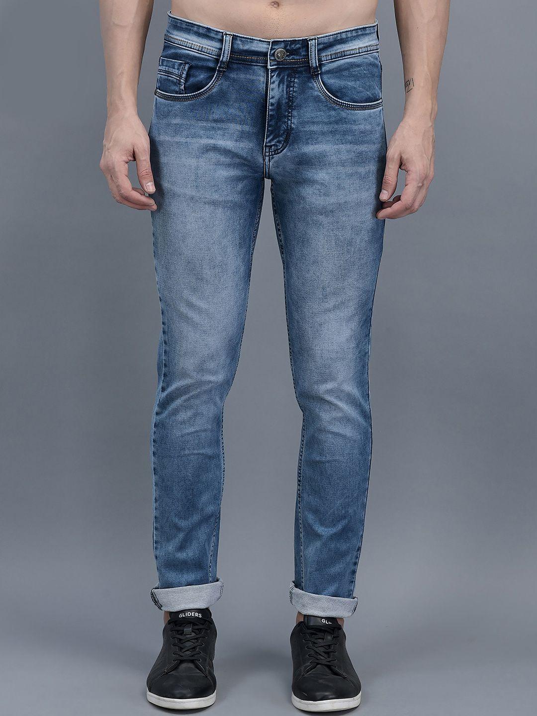 cobb men blue slim fit heavy fade jeans