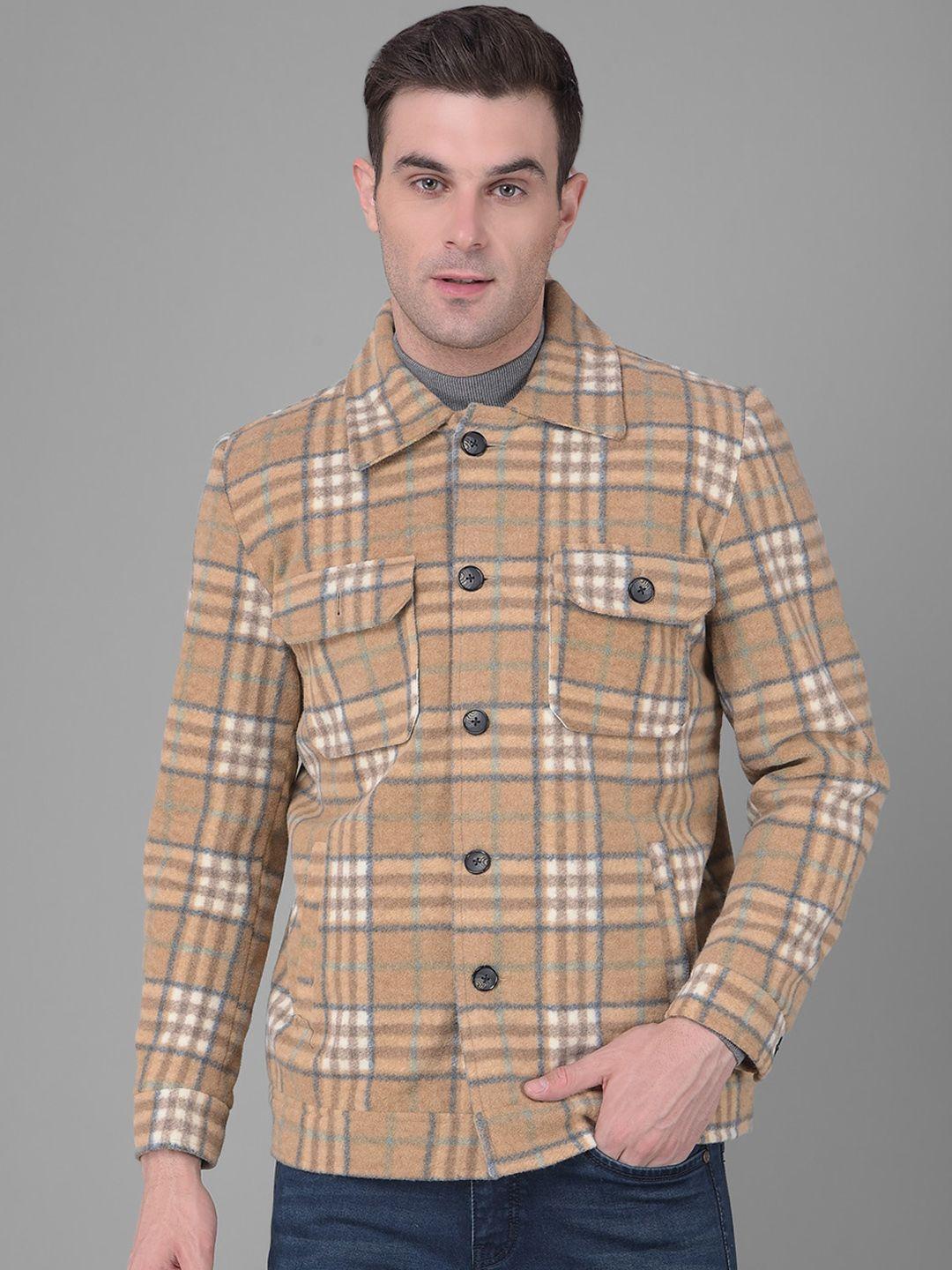 cobb men brown checked lightweight long sleeves fashion jacket