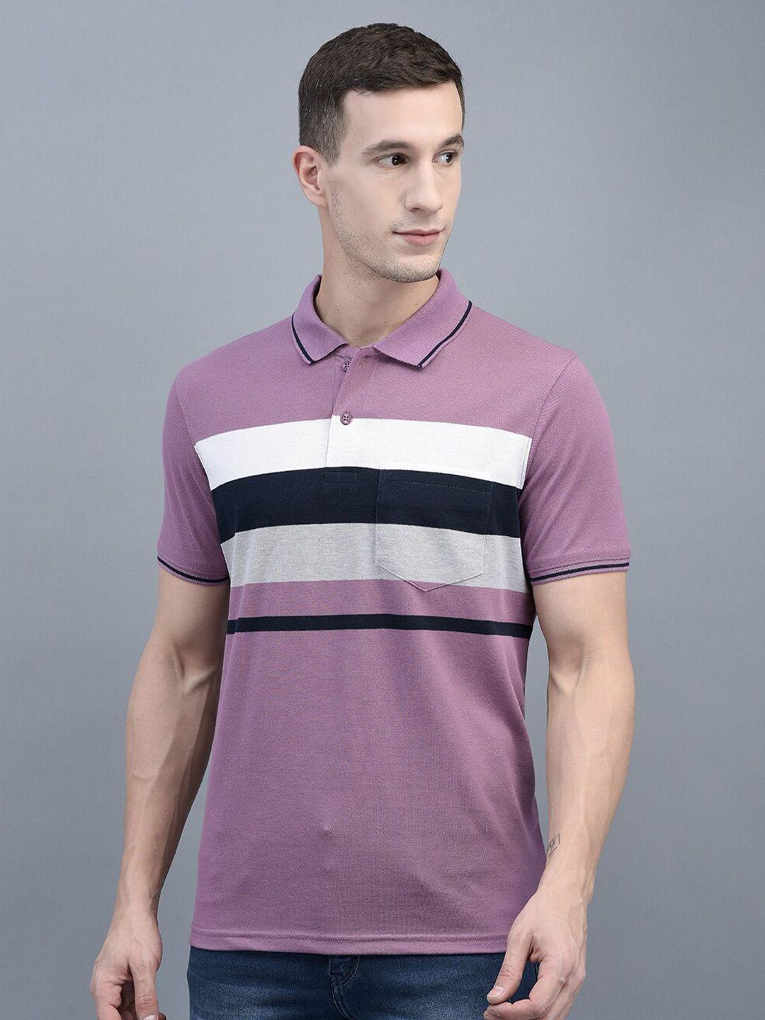 cobb striped polo collar casual cotton t-shirt