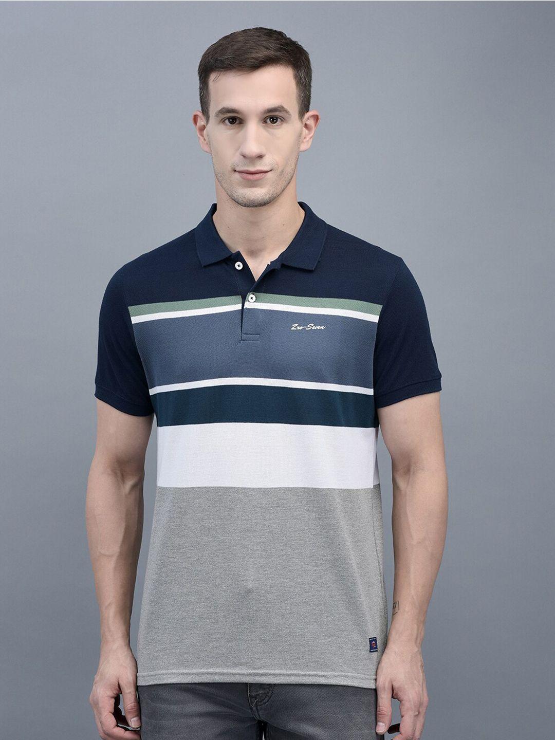 cobb striped polo collar regular fit cotton t-shirt