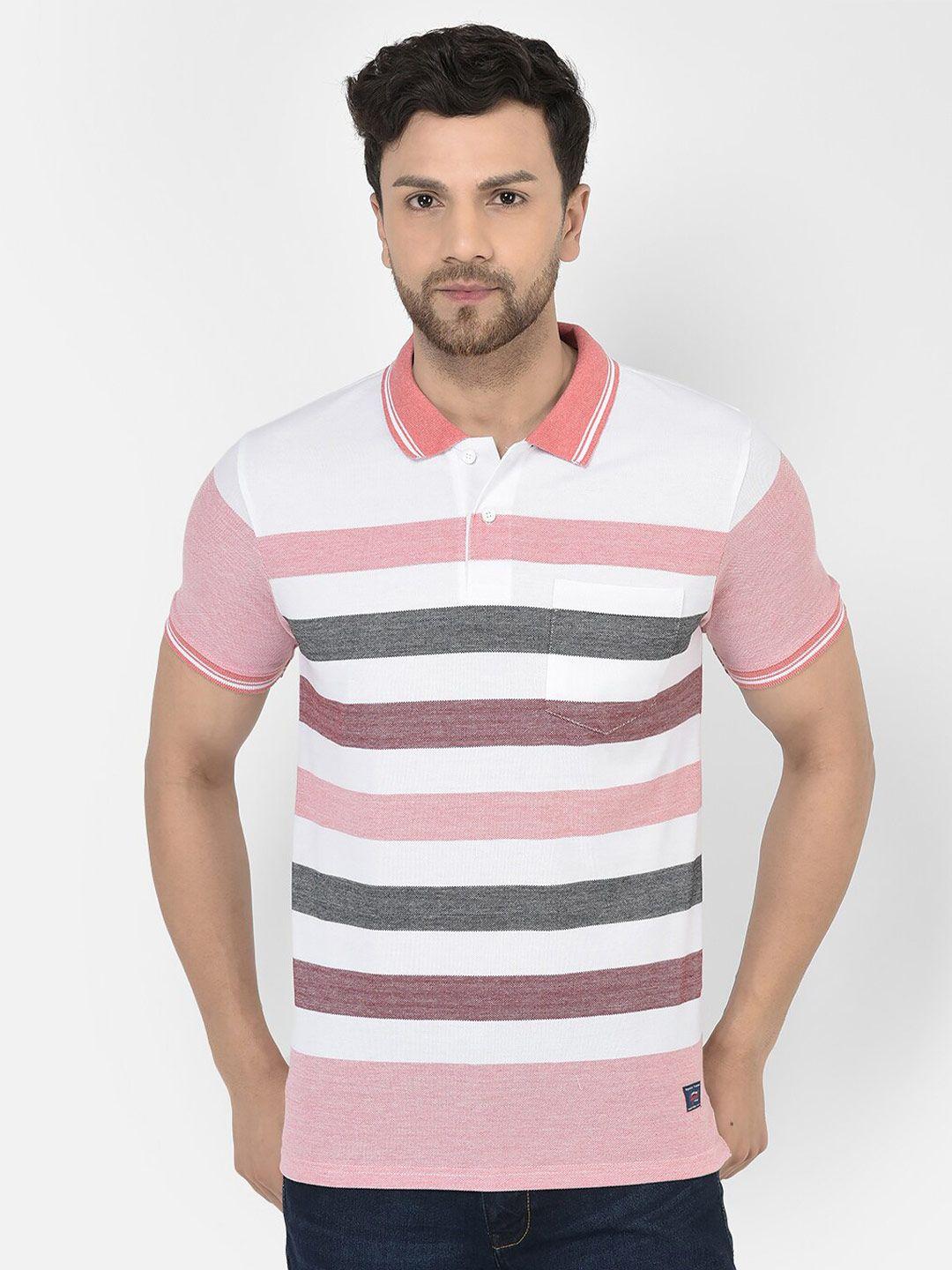 cobb striped polo collar short sleeves cotton t-shirt