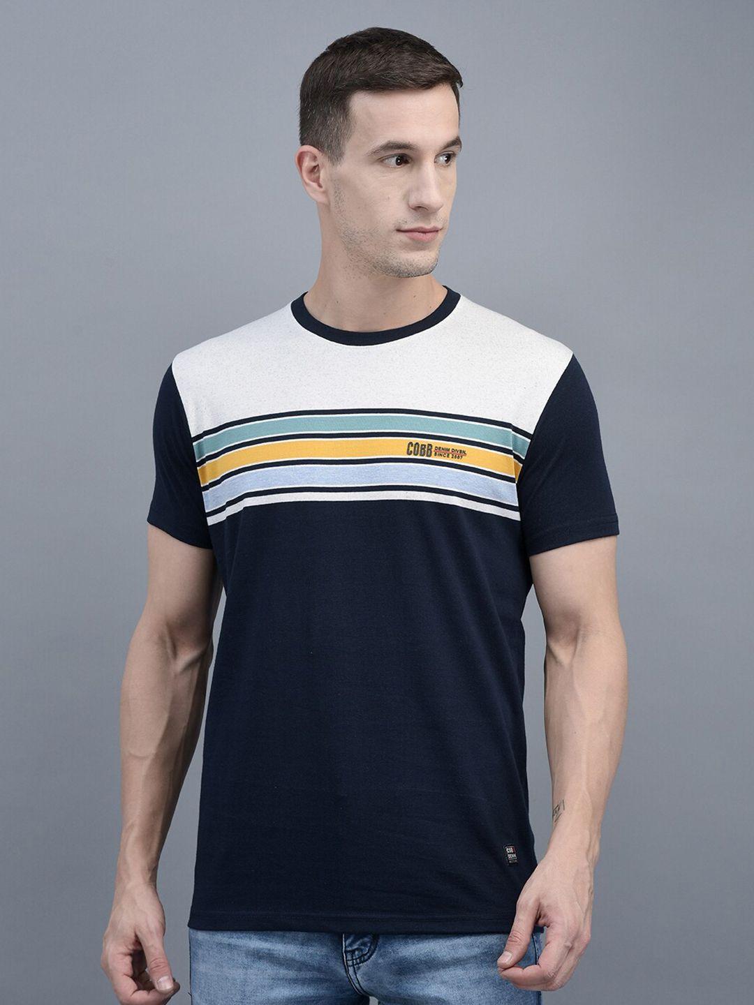 cobb striped round neck cotton casual t-shirt