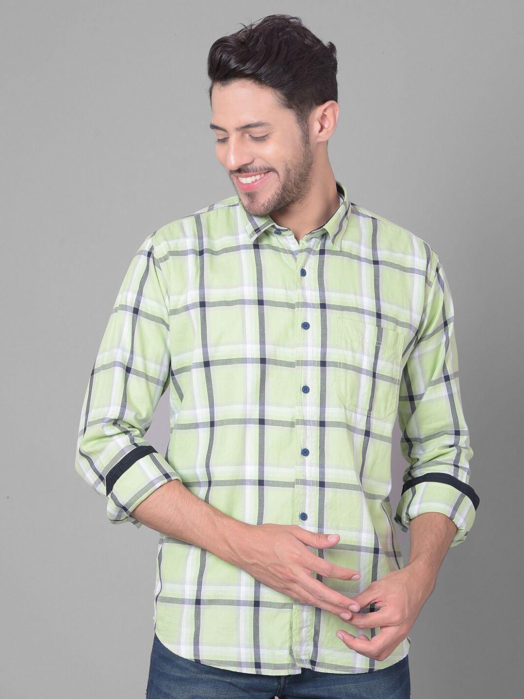 cobb windowpane checked cotton casual shirt