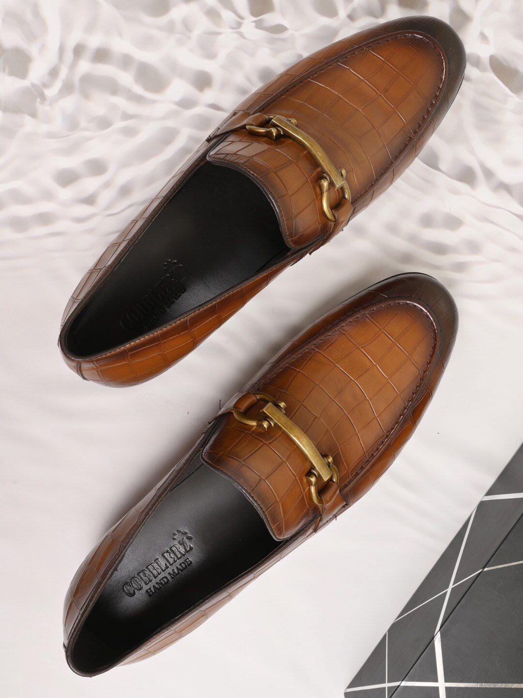 cobblerz men textured leather horsebit loafers