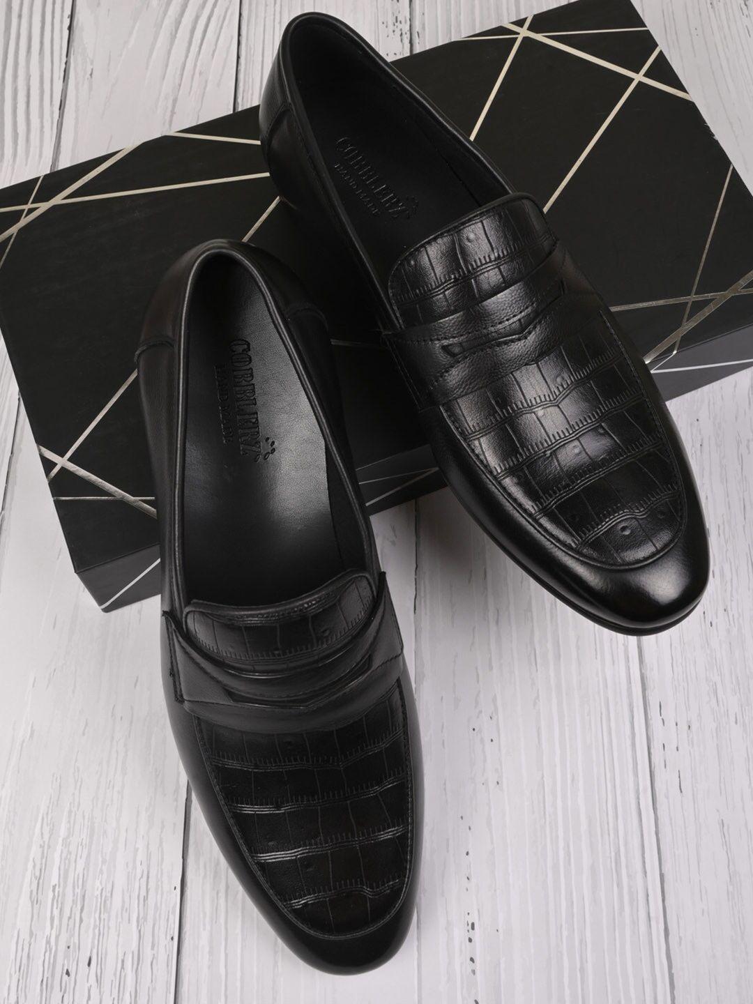 cobblerz men textured leather loafers
