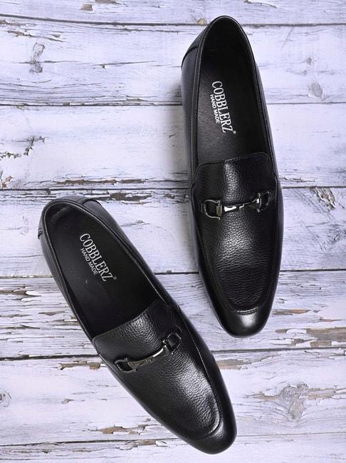cobblerz men's black formal loafers