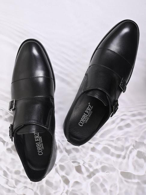 cobblerz men's black monk shoes