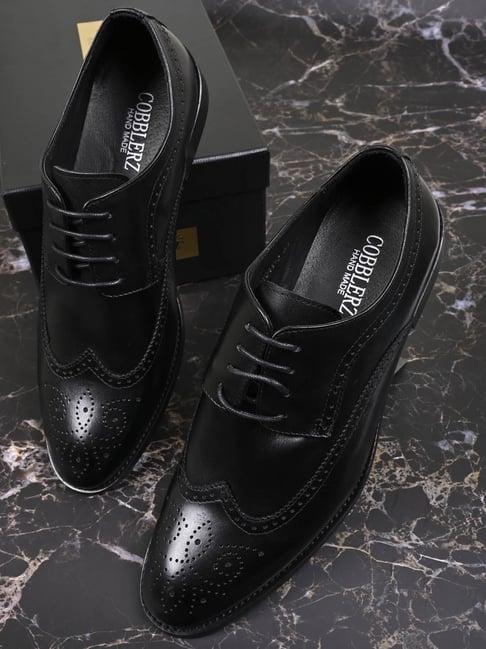 cobblerz men's black brogue shoes